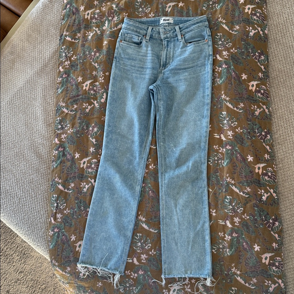 PAIGE Light Blue Straight Leg Jeans